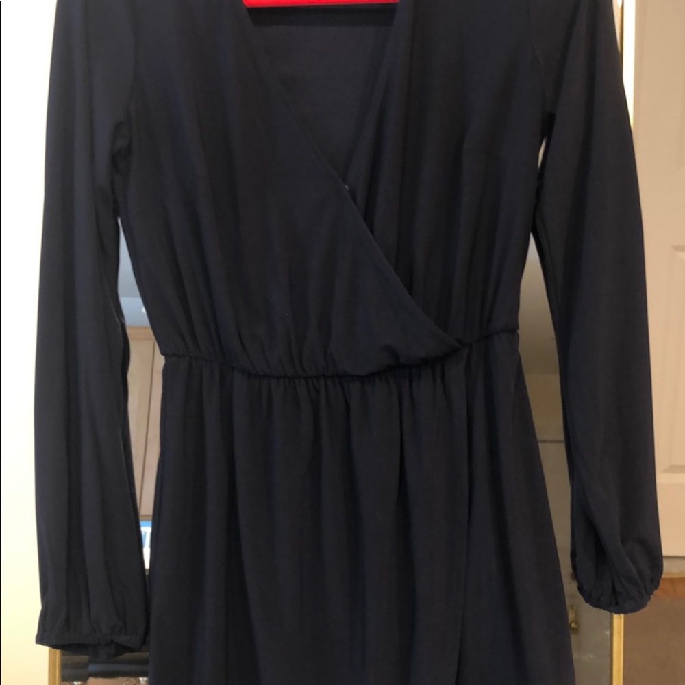 Navy blue wrap dress
